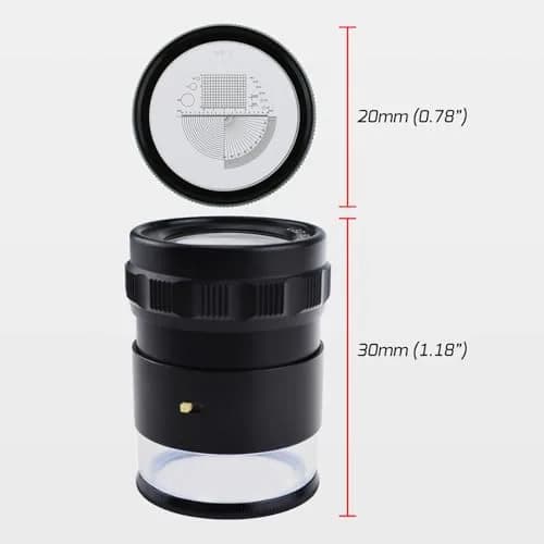 DANOPLUS Jewelers Loupe 10X Magnification with 8 LED Lights & 4 Glass Scale Lens, 0.98'' Field of View thumbnail 4