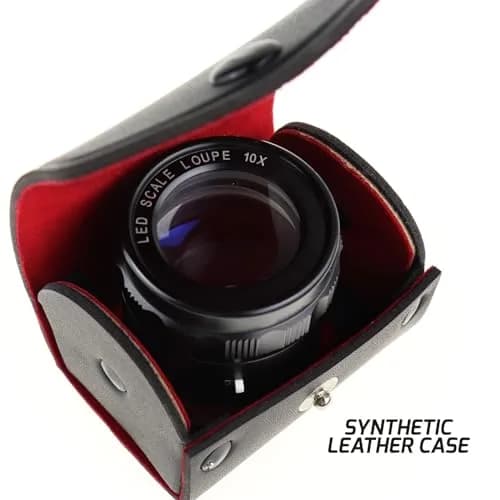 DANOPLUS Jewelers Loupe 10X Magnification with 8 LED Lights & 4 Glass Scale Lens, 0.98'' Field of View thumbnail 8