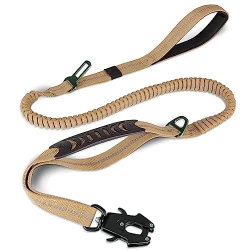 Joytale Tactical Bungee Dog Leash 4FT-6FT | Shock Absorbing No Pull, Coyote Brown thumbnail 1