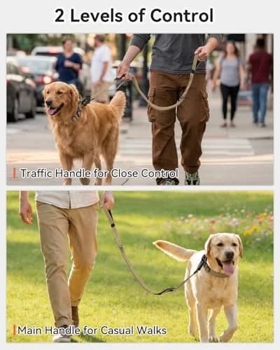 Joytale Tactical Bungee Dog Leash 4FT-6FT | Shock Absorbing No Pull, Coyote Brown thumbnail 4
