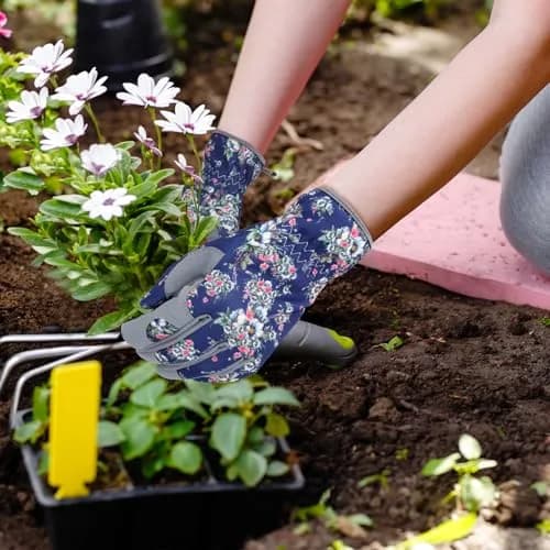MERTURN Leather Gardening Gloves for Women Garden Gloves Thorn Proof Touch Screen Design Heavy Duty Yard Working Gloves for Planting, Digging, Pruning, L thumbnail 5