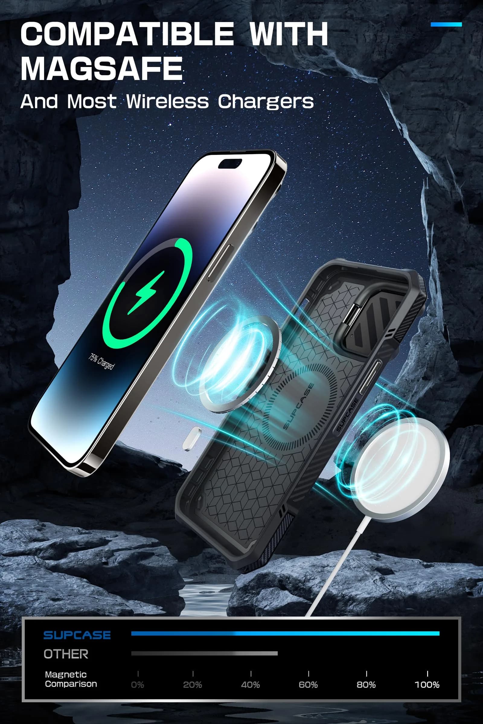 SUPCASE Unicorn Beetle MAG XT Case for iPhone 14 Pro Max / 13 Pro Max, Black | 180g (6.35 oz) with Camera Cover Stand & Belt Clip - view 5