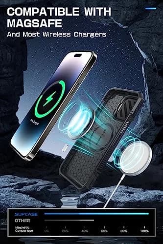 SUPCASE Unicorn Beetle MAG XT Case for iPhone 14 Pro Max / 13 Pro Max, Black | 180g (6.35 oz) with Camera Cover Stand & Belt Clip thumbnail 5
