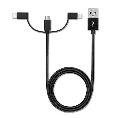 BoxWave AllCharge 3-in-1 USB C & Micro USB Cable 100cm | Compatible with Sony Walkman NW-A306 thumbnail 2