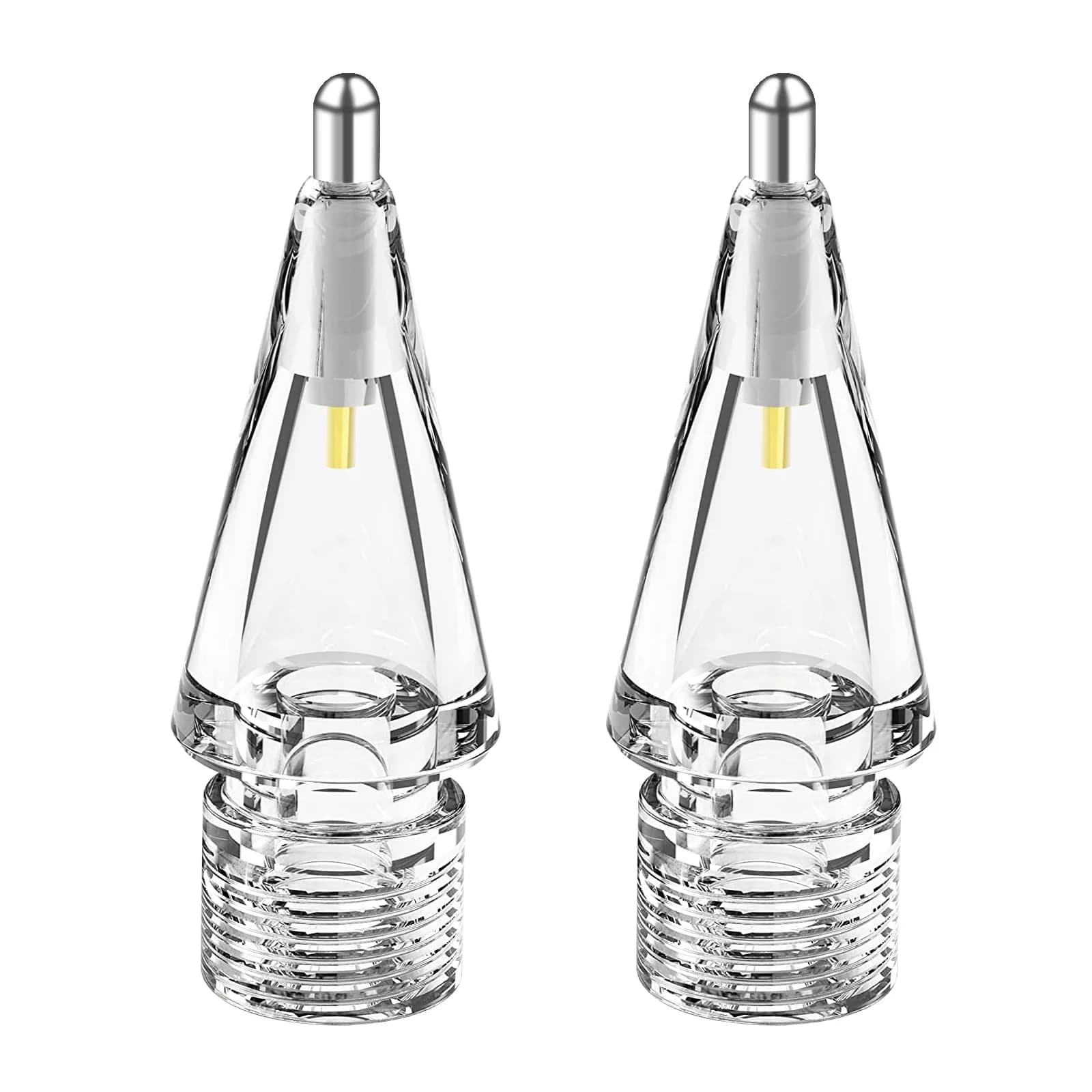 Frylaa Clear Metal Pencil Tips 2-Pack | Compatible with Apple Pencil 1st & 2nd Gen, Wear-Resistant Nib - main product image