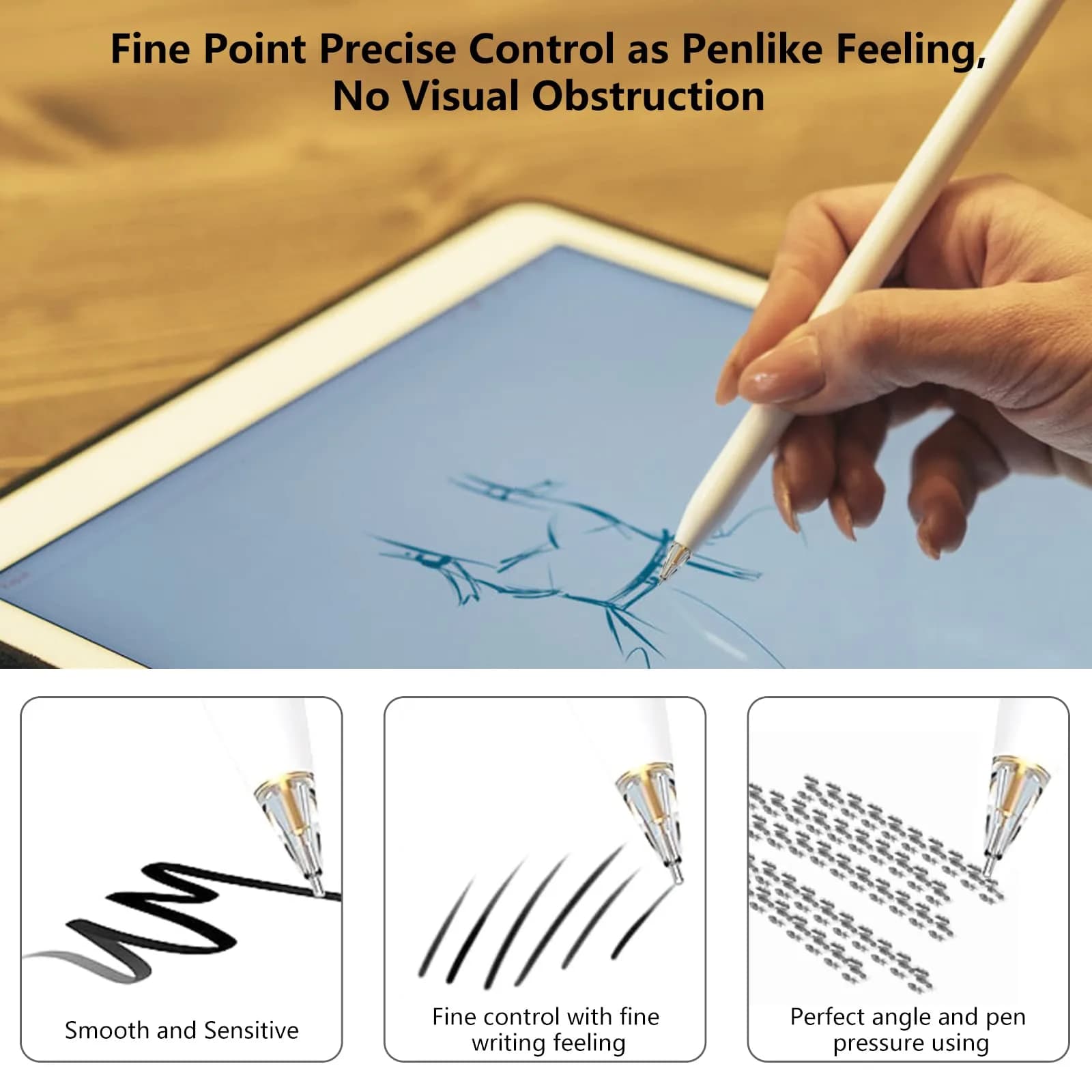 Frylaa Clear Metal Pencil Tips 2-Pack | Compatible with Apple Pencil 1st & 2nd Gen, Wear-Resistant Nib - view 3