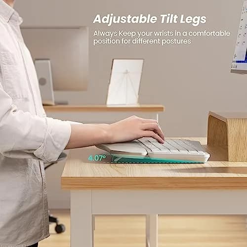 Nulea RT05 Wireless Ergonomic Keyboard | Split Design with Wrist Rest, Bluetooth & USB-C Charging, 7-Color Backlight, Compatible with Windows & Mac thumbnail 6
