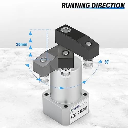 TAILONZ PNEUMATIC Rotary Air Cylinder ACK25×90R 20mm Bore 90 Degree Rotation | Double Acting Pneumatic Actuator thumbnail 5