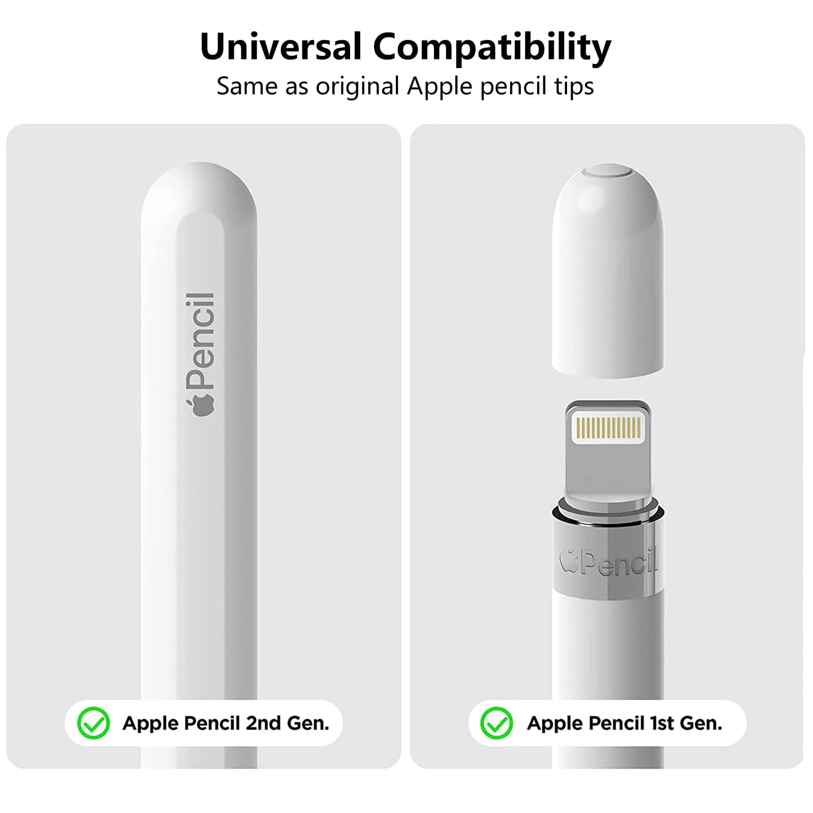 Frylaa Metal Pencil Tips for Apple Pencil 1st & 2nd Gen | 4 Pack, Clear - view 2