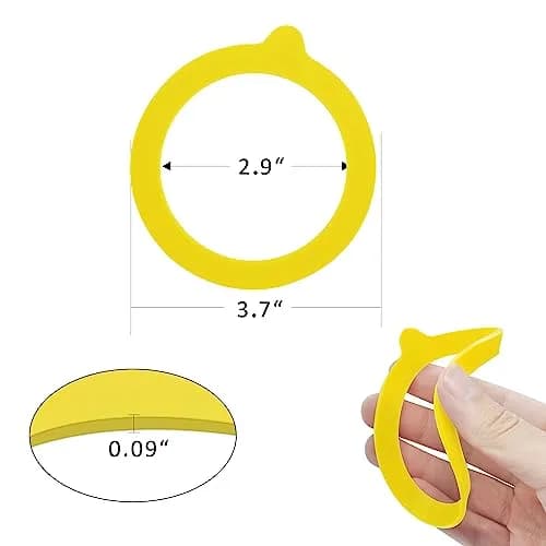 FCENDS Yellow Silicone Replacement Gasket for Jars, 12-Pack | Airtight & Leakproof for Regular Mouth Mason Jars thumbnail 2