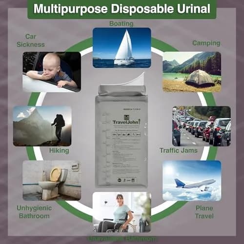 TravelJohn Resealable Disposable Urinal Bags 28oz | Odorless, Leakproof, Reusable for Travel & Camping thumbnail 6