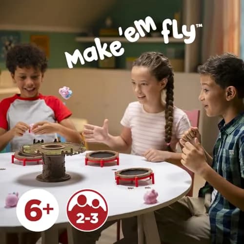 PlayMonster Pigs on Trampolines Board Game for Family Night | Hand-Eye-Coordination Game for Kids 6+ (1 Unit) thumbnail 2