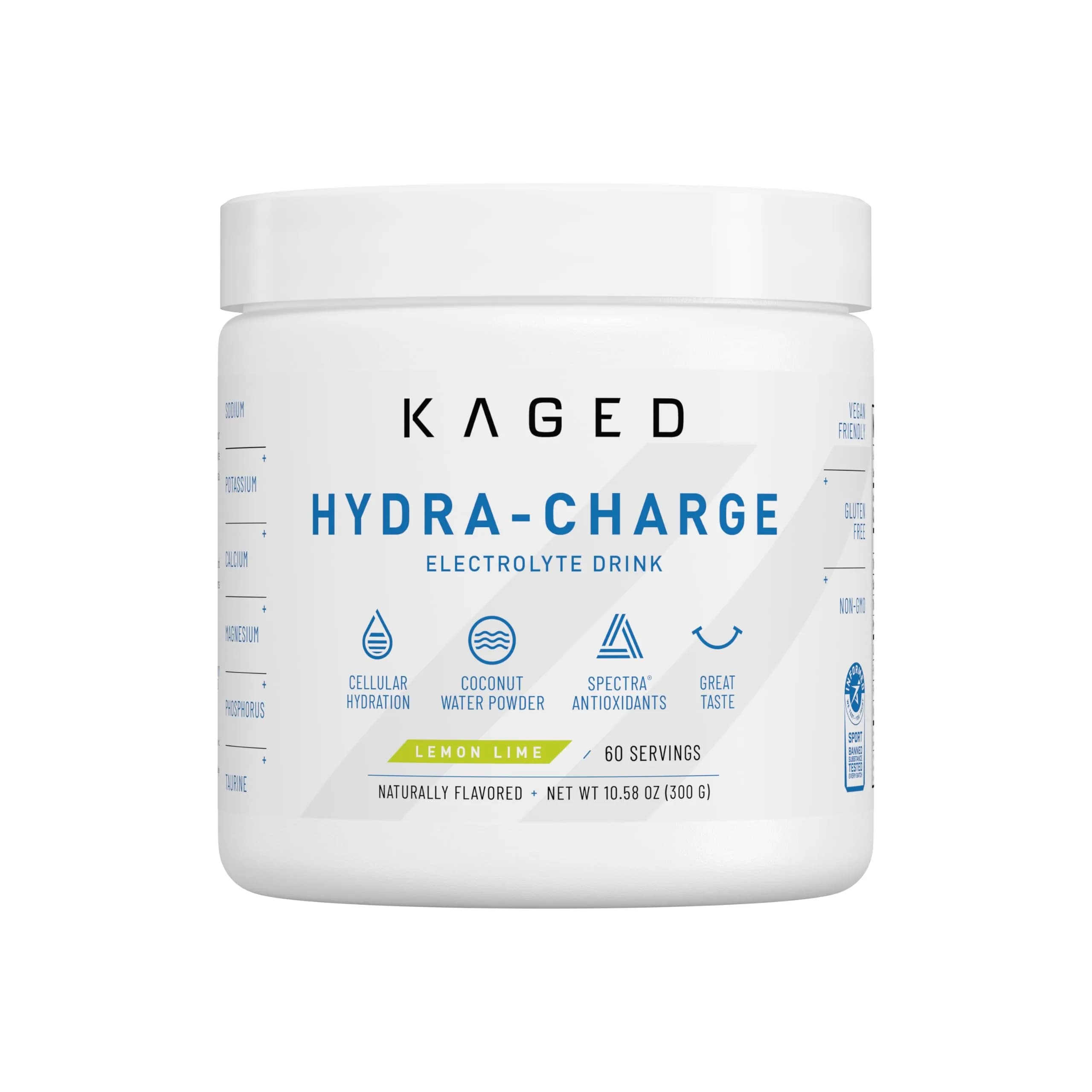 Kaged Hydration Electrolytes Powder | Lemon Lime | 60 Servings | Supports Hydration & Antioxidant Support — Lemon Lime