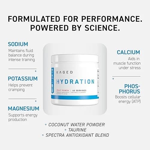 Kaged Hydration Electrolytes Powder | Lemon Lime | 60 Servings | Supports Hydration & Antioxidant Support thumbnail 2