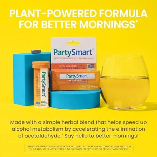 Himalaya PartySmart Herbal Supplement 12 Capsule | Better Morning After Drinking Support thumbnail 4