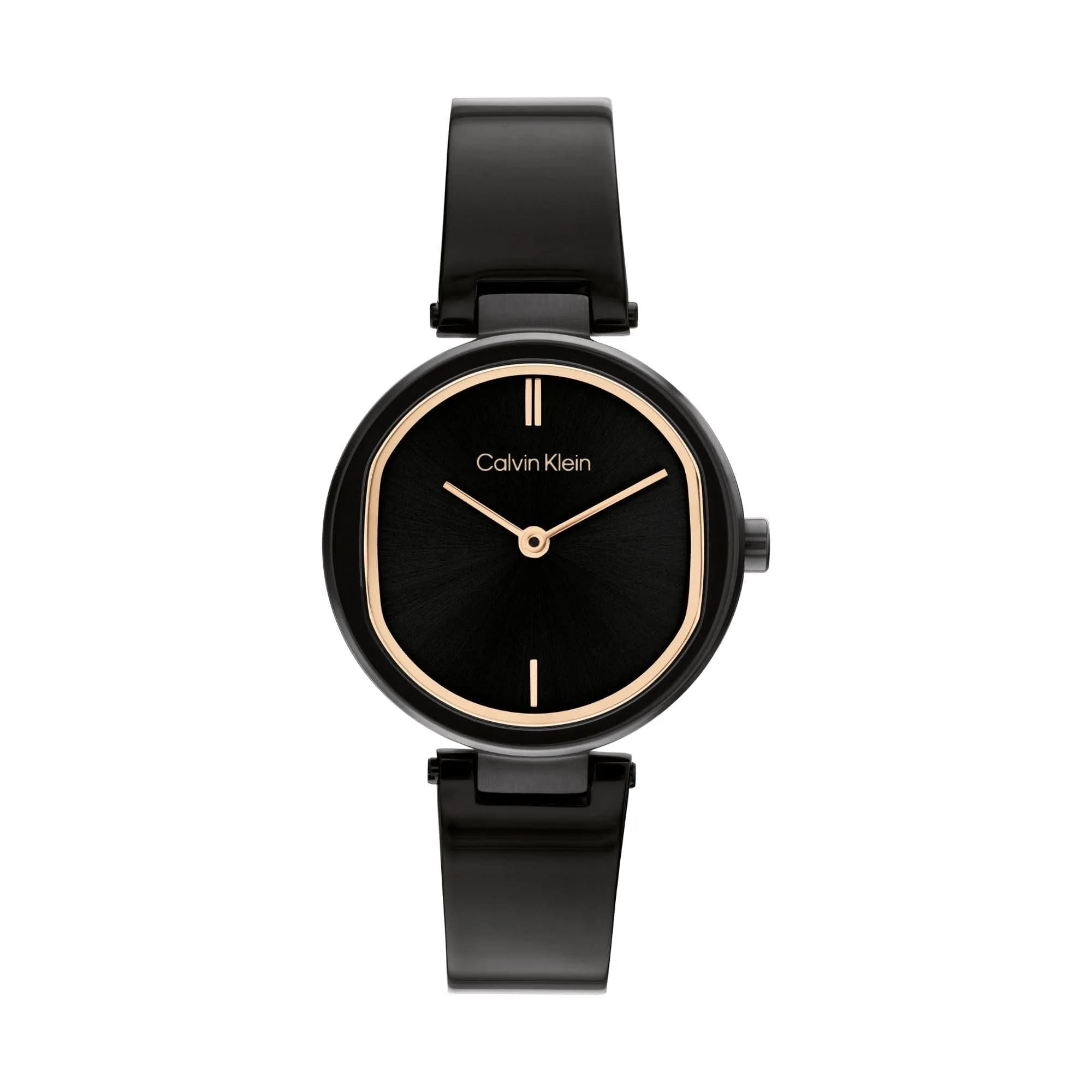 Calvin Klein Women's Quartz Watch 30mm Ionic Plated Black Steel | Modern Minimalist