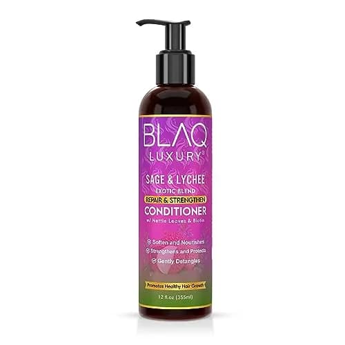 Blaq Luxury Sage and Lychee Repair & Strength Conditioner – Nourishing Biotin & Nettle Formula for Strong, Healthy Hair (12oz) thumbnail 1