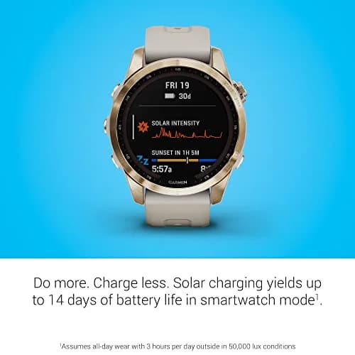 Garmin fenix 7 Solar GPS Smartwatch 47mm Carbon Gray Titanium with Black Band | 73-Hour GPS Battery Life thumbnail 3