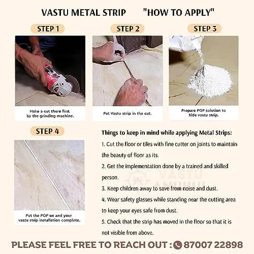 VASTU ANUKUL Premium Vastu Remedy Metal Strips (Iron - MS) 25mm (1 inch) x 10.2 Feet | Vastu Correction for Entrances and Toilets thumbnail 5