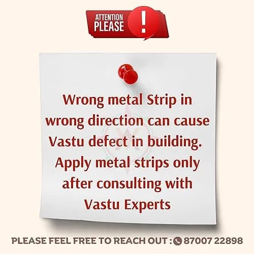VASTU ANUKUL Premium Vastu Remedy Metal Strips (Iron - MS) 25mm (1 inch) x 10.2 Feet | Vastu Correction for Entrances and Toilets thumbnail 6