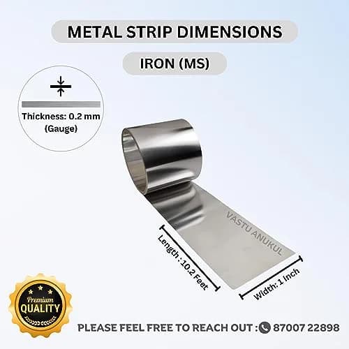 VASTU ANUKUL Premium Vastu Remedy Metal Strips (Iron - MS) 25mm (1 inch) x 10.2 Feet | Vastu Correction for Entrances and Toilets thumbnail 2
