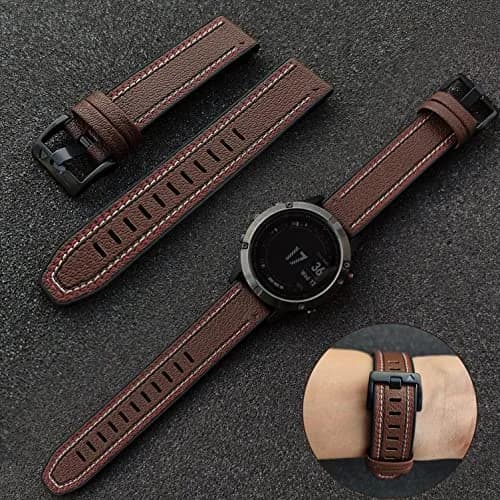 Abanen Quick Fit 26mm Watch Band for Garmin Fenix 7X/6X/5X, Fiber Leather & Silicone | Breathable & Elegant thumbnail 5