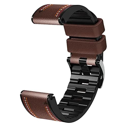 Abanen Quick Fit 26mm Watch Band for Garmin Fenix 7X/6X/5X, Fiber Leather & Silicone | Breathable & Elegant thumbnail 7