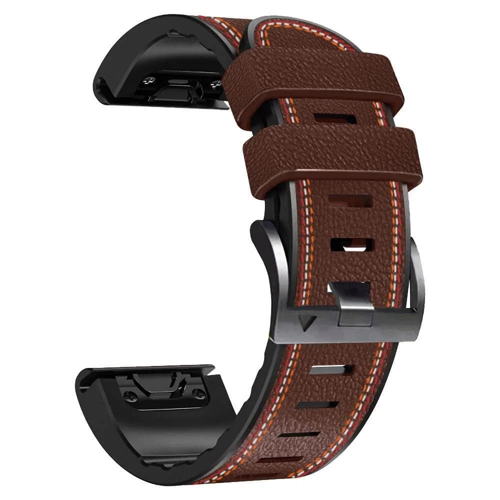 Abanen Quick Fit 26mm Watch Band for Garmin Fenix 7X/6X/5X, Fiber Leather & Silicone | Breathable & Elegant - main product image