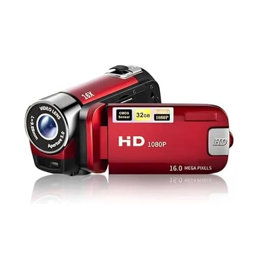 Yoidesu Red Camcorder 1080p HD Video Camera | 16MP 16X Zoom Digital Video Recorder — Red