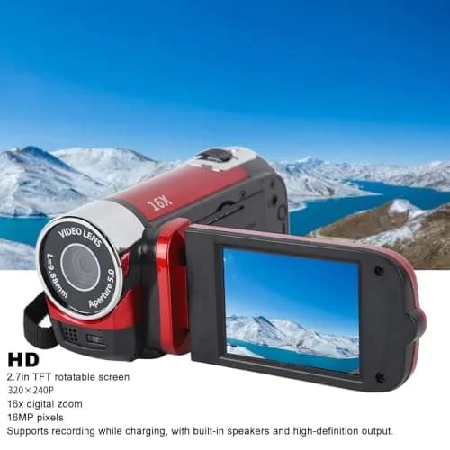 Yoidesu Red Camcorder 1080p HD Video Camera | 16MP 16X Zoom Digital Video Recorder thumbnail 2