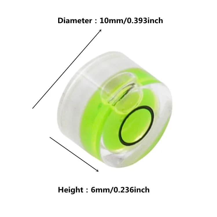 WOYISEPG Bubble Spirit Levels 10 Pcs Mini Circular Bullseye Bubble Level Small Round Measuring Tools (10x6mm, Non-Adhesive) | Accurate Surface Leveling thumbnail 5