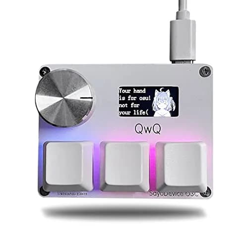 BTXETUEL O3C OSU SayoDevice Rapid Trigger Keyboard with Screen & Knob, 8000Hz, White thumbnail 1