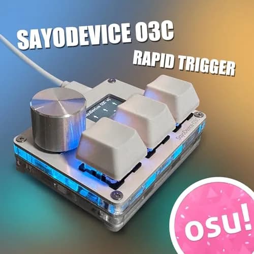 BTXETUEL O3C OSU SayoDevice Rapid Trigger Keyboard with Screen & Knob, 8000Hz, White thumbnail 2