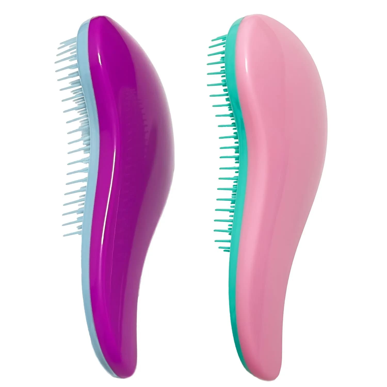 WYNK Mini Detangling Hairbrush 2 Pack | Gentle on Hair, Kids & Adults — Pink&Purple