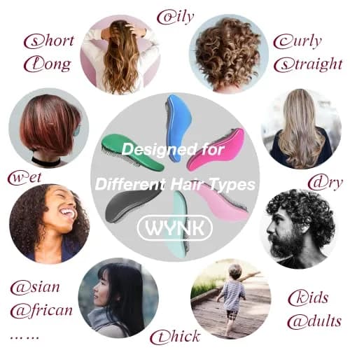 WYNK Mini Detangling Hairbrush 2 Pack | Gentle on Hair, Kids & Adults thumbnail 4
