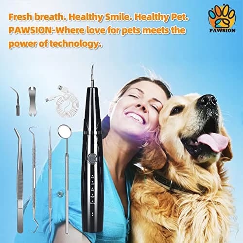 PAWSION Ultrasonic Pet Tooth Cleaner Kit 5 Modes | Safe Electric Tartar & Stain Remover for Dogs & Cats thumbnail 7