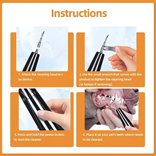 PAWSION Ultrasonic Pet Tooth Cleaner Kit 5 Modes | Safe Electric Tartar & Stain Remover for Dogs & Cats thumbnail 4
