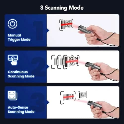 Eyoyo 2-Pack Bluetooth Barcode Scanner 3.5*1.18*0.78 Inch | Portable 2D & 1D Wireless thumbnail 5