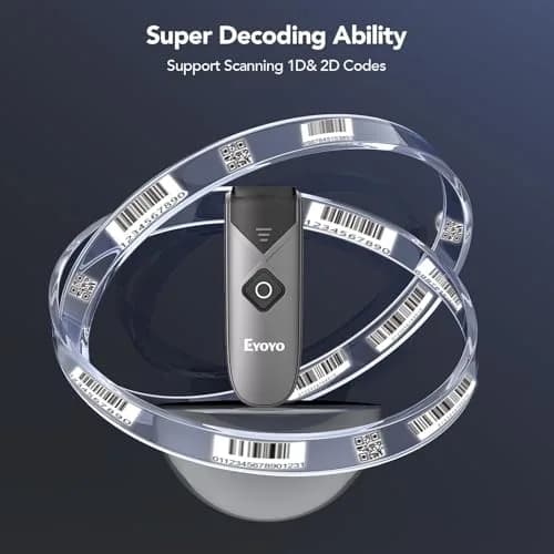 Eyoyo 2-Pack Bluetooth Barcode Scanner 3.5*1.18*0.78 Inch | Portable 2D & 1D Wireless thumbnail 3