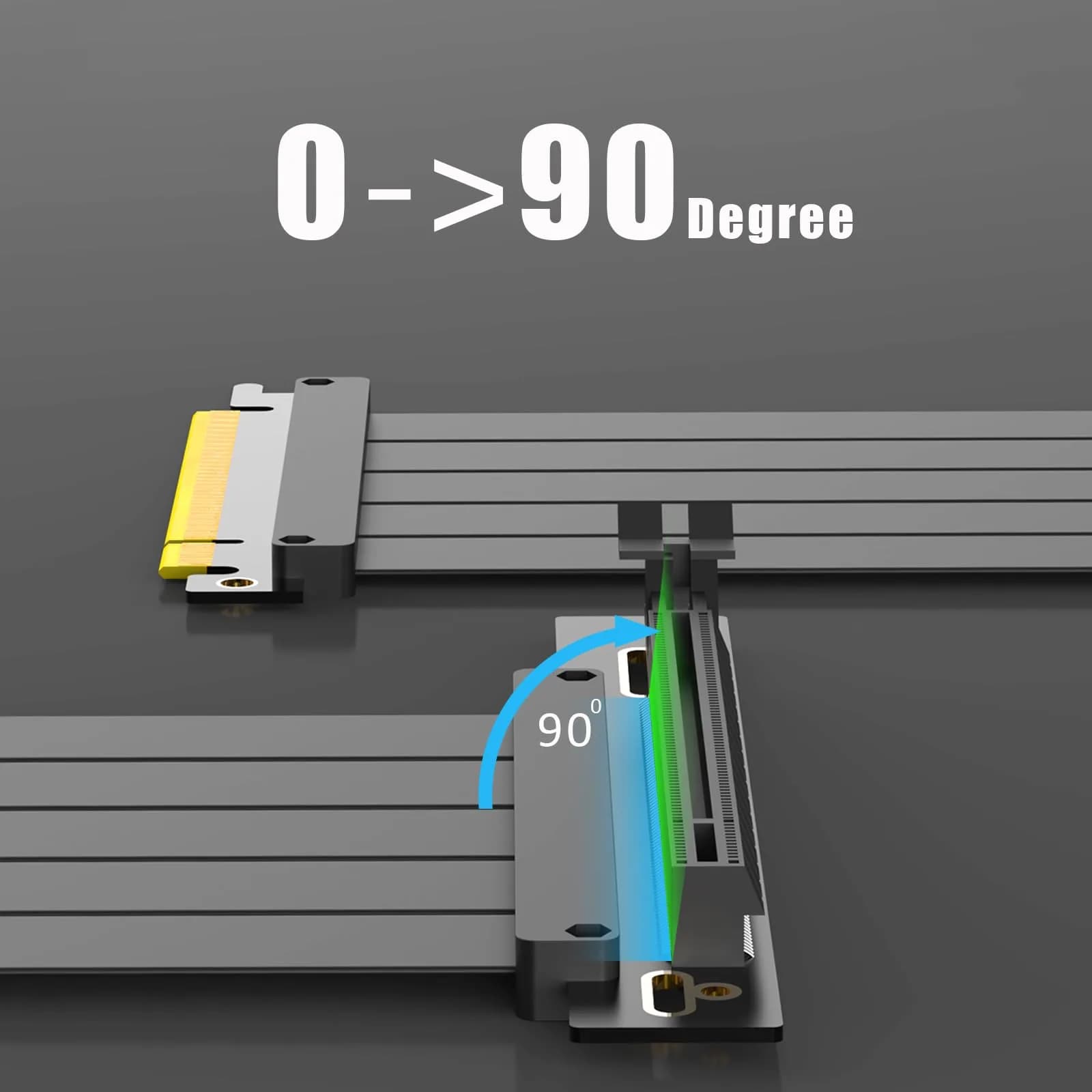 GLOTRENDS PCIe 4.0 X16 Riser Cable 100mm | 32GB/s Peak Speed for RTX 40/RX 7000 Series GPUs - view 6