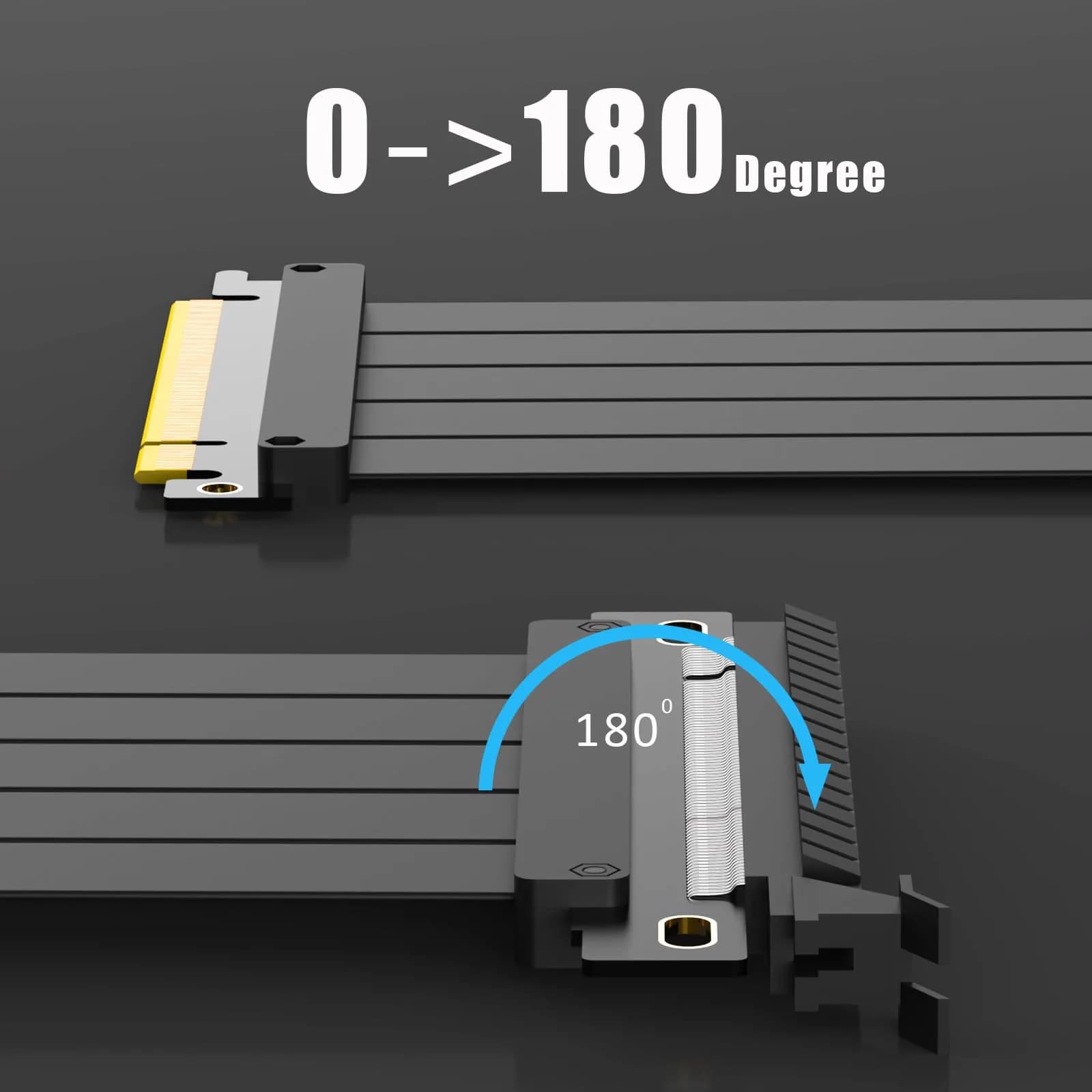 GLOTRENDS PCIe 4.0 X16 Riser Cable 600mm (23.6 inch) | 32GB/s Peak Speed for RTX 40/RX 7000 GPUs - view 6