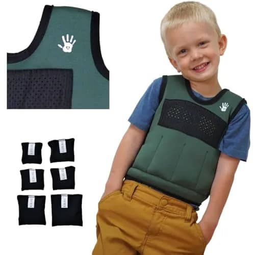 SENSORY4U Weighted Vest for Kids, Small 2 lb (0.91 kg) Compression Vest with 6 Removable Weights | Sensory Support for Ages 2-4 thumbnail 1