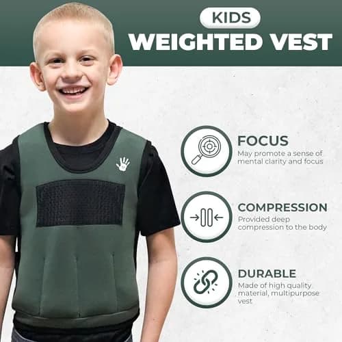 SENSORY4U Weighted Vest for Kids, Small 2 lb (0.91 kg) Compression Vest with 6 Removable Weights | Sensory Support for Ages 2-4 thumbnail 6