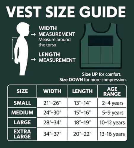 SENSORY4U Weighted Vest for Kids, Small 2 lb (0.91 kg) Compression Vest with 6 Removable Weights | Sensory Support for Ages 2-4 thumbnail 2
