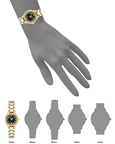 Anne Klein Women's Date Function Bracelet Watch | Gold & Black Dial, 24mm Case, Quartz Movement thumbnail 2