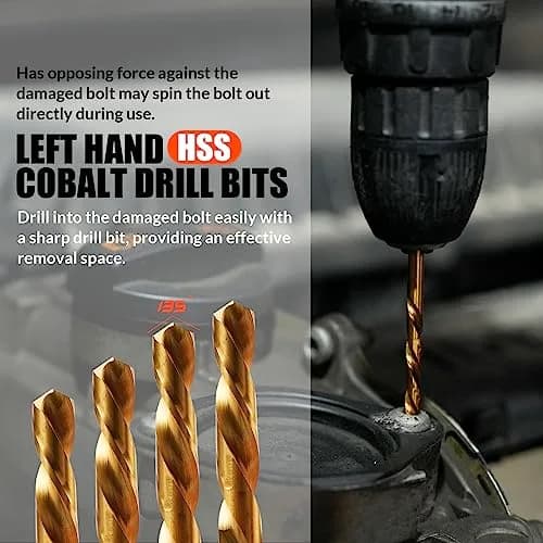 coobeast 35 Pcs Screw Extractor Set,Left Hand Drill Bits Set Screw Extractor Kit | Versatile, Sharp & Durable for Home & Mechanical Use thumbnail 3