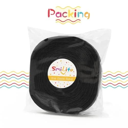 SmiLife Silicone Gripper Elastic for Clothing 3.8 cm (1.5 in) x 11 m (12 yd) Black | Non-Slip Sewing Band for Garments & Crafts thumbnail 2