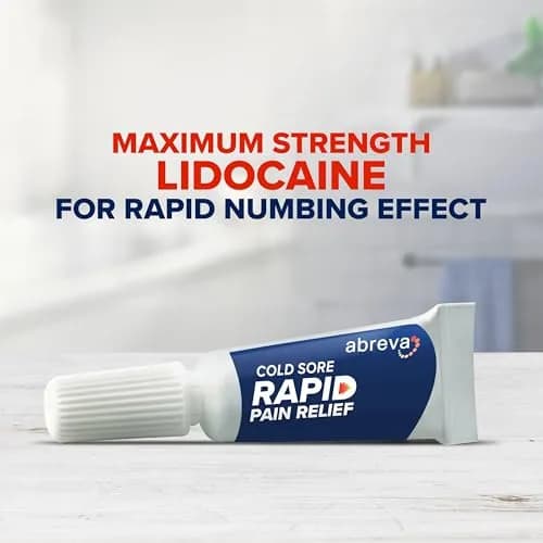Abreva Cold Sore Treatment Rapid Pain Relief Cream with Lidocaine | Fast-Acting 3g Tube for Cold Sores thumbnail 5