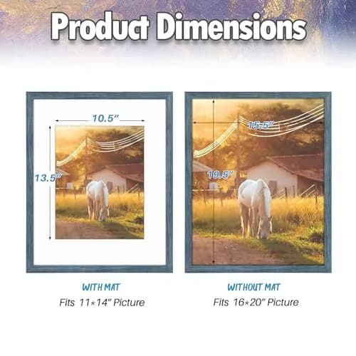 AUEAR 16x20 Picture Frame with Real Glass | Fits 11x14 & 16x20 Photos, Wall & Tabletop Display thumbnail 2