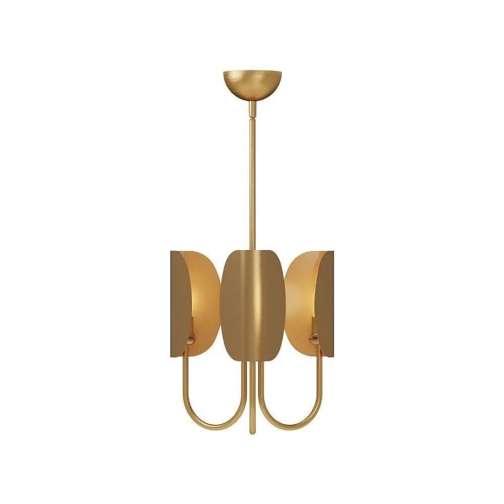Alora Lighting Kuzco Seno 15in 3-Light Chandelier Aged Gold | Modern Ceiling Light with Incandescent Bulb (15in, 3 Light) - main product image